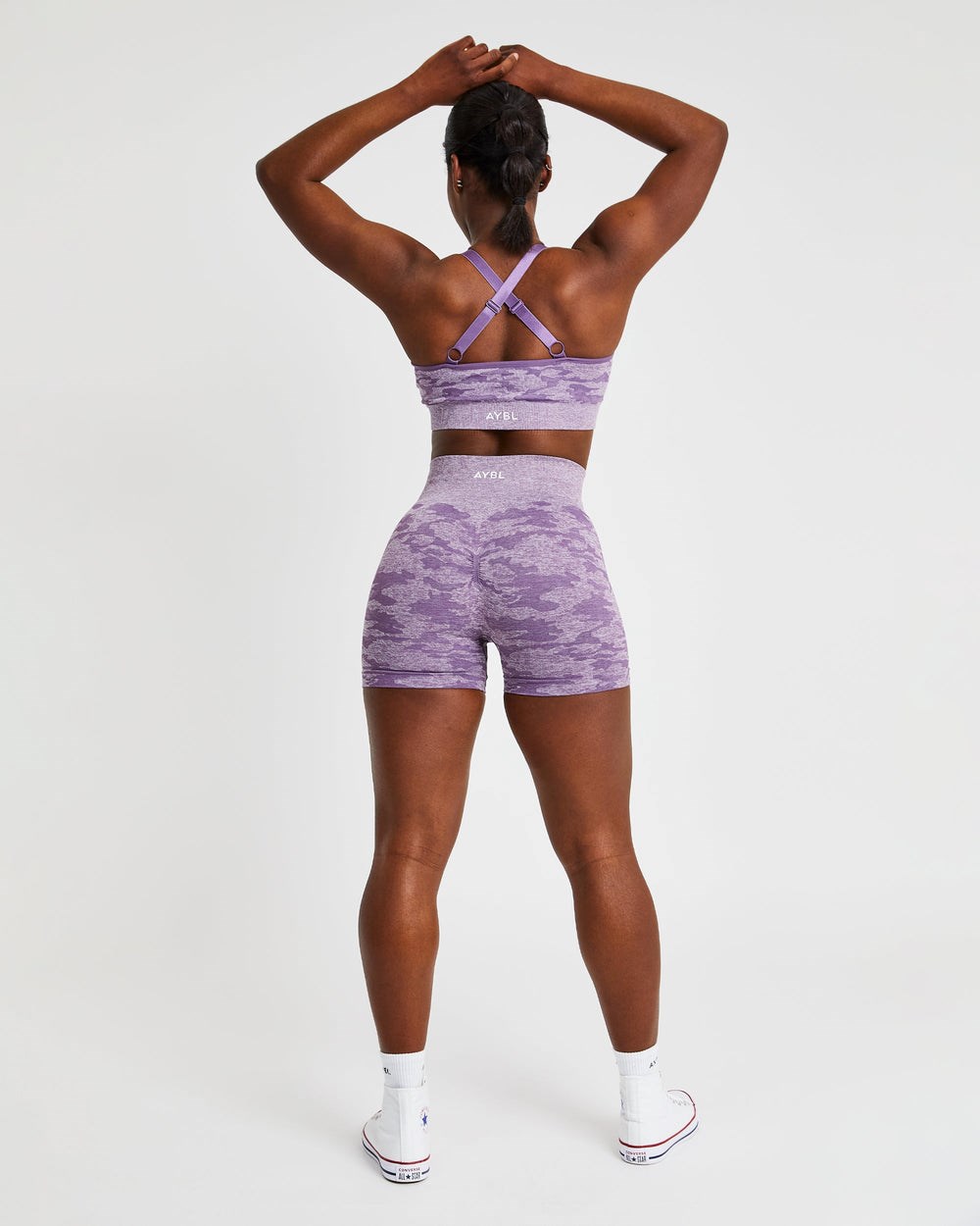 AYBL Evolve Camo Seamless Shorts Plum | 40798-PYQK