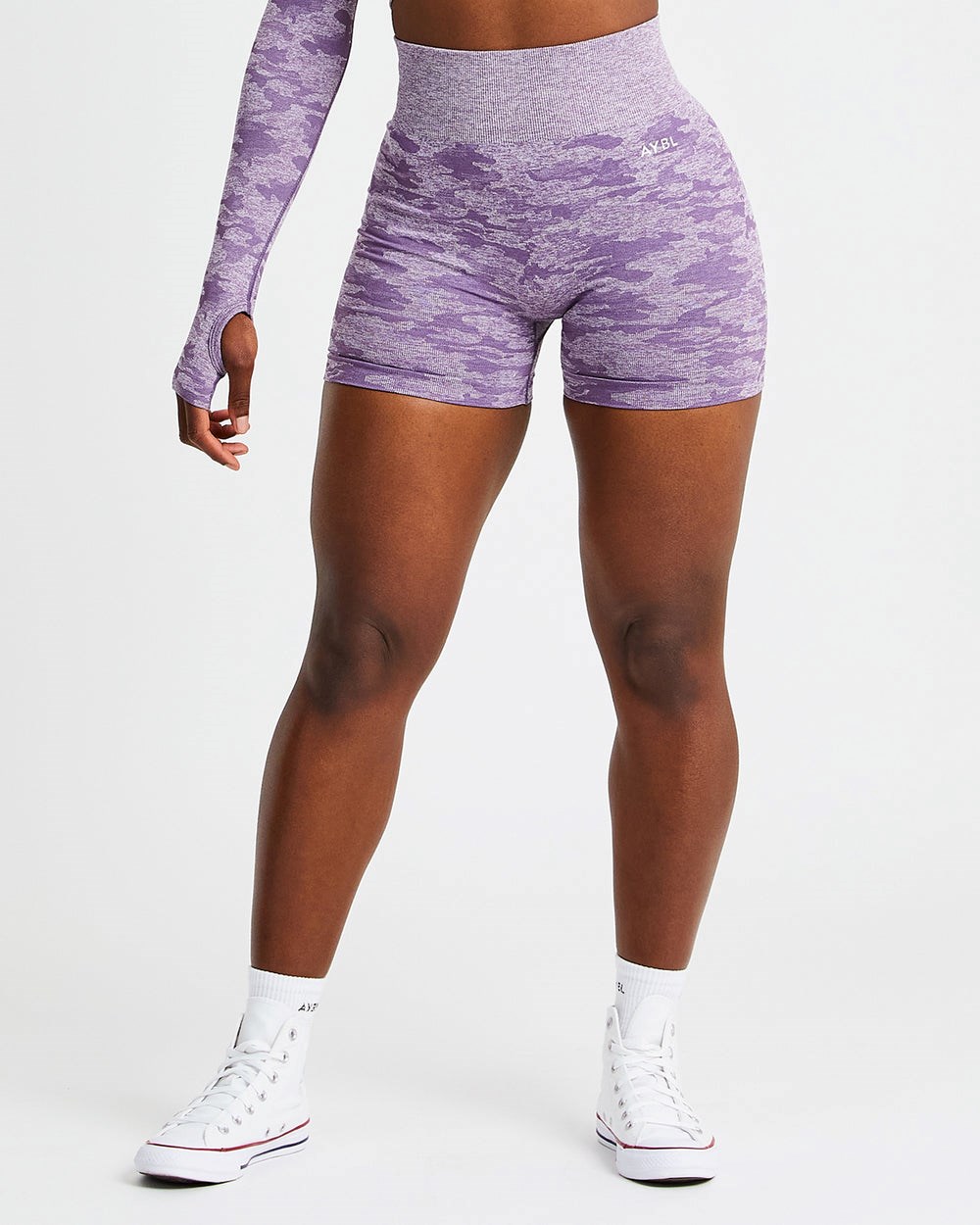 AYBL Evolve Camo Seamless Shorts Plum | 40798-PYQK