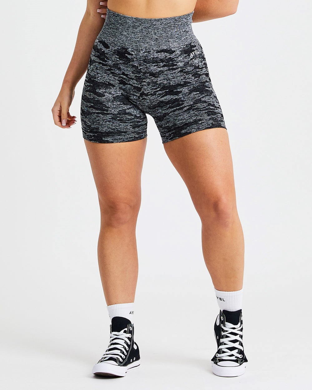 AYBL Evolve Camo Seamless Shorts Schwarz | 01942-EYRN