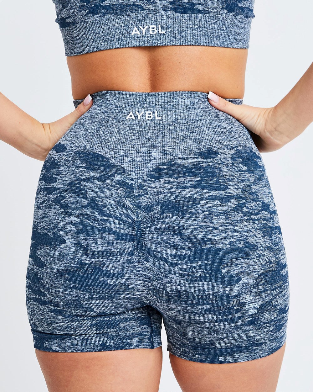 AYBL Evolve Camo Seamless Shorts Teal | 17950-XZQG