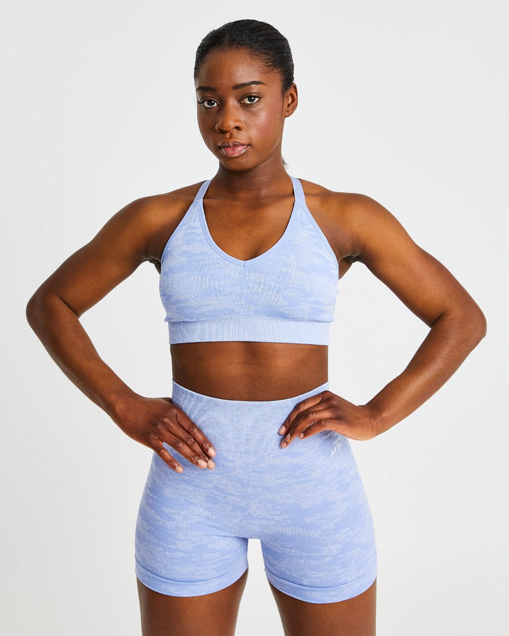 AYBL Evolve Camo Seamless Sports Bra Blau | 25147-YUNM