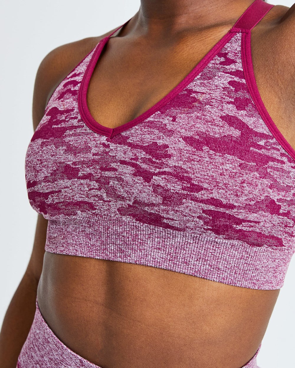 AYBL Evolve Camo Seamless Sports Bra Bordeaux | 60318-SQGJ