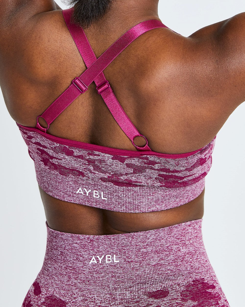 AYBL Evolve Camo Seamless Sports Bra Bordeaux | 60318-SQGJ