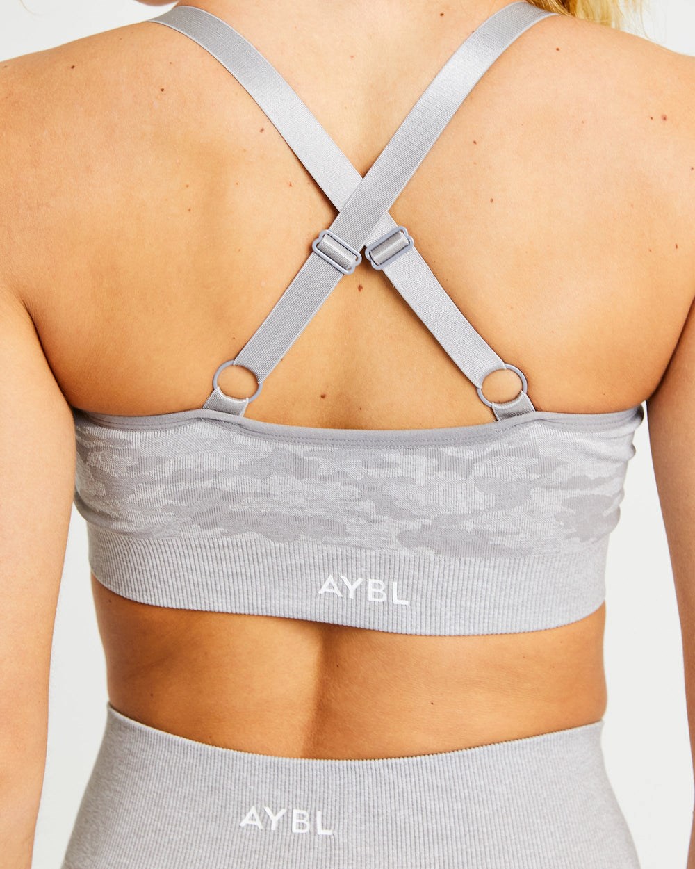 AYBL Evolve Camo Seamless Sports Bra Grau | 62079-TMVR