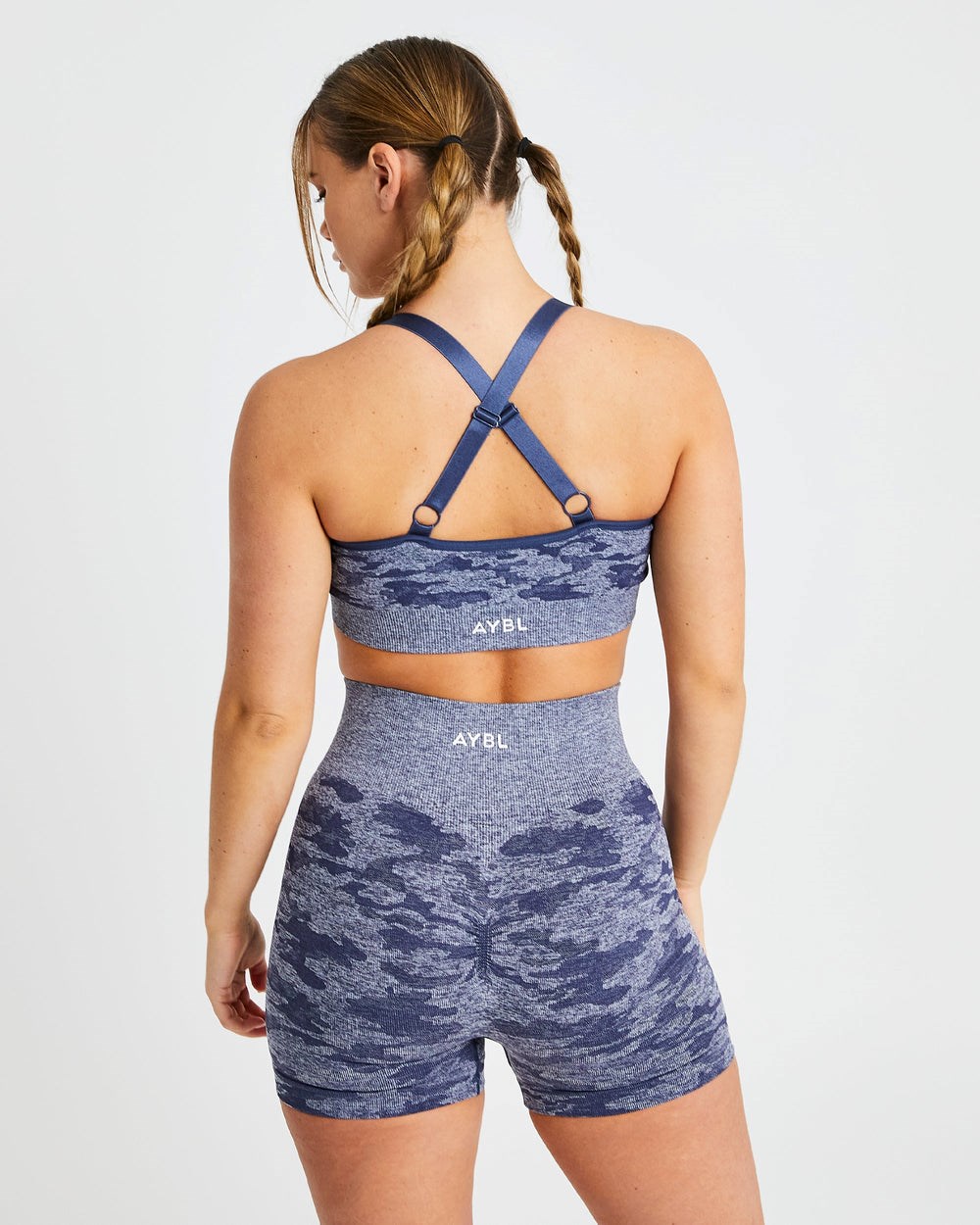 AYBL Evolve Camo Seamless Sports Bra Navy | 58031-SWGD