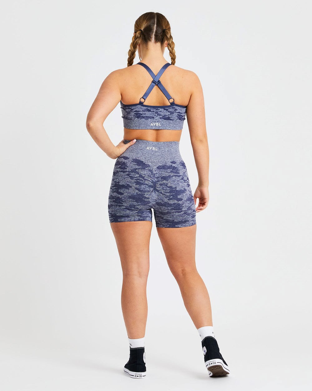 AYBL Evolve Camo Seamless Sports Bra Navy | 58031-SWGD