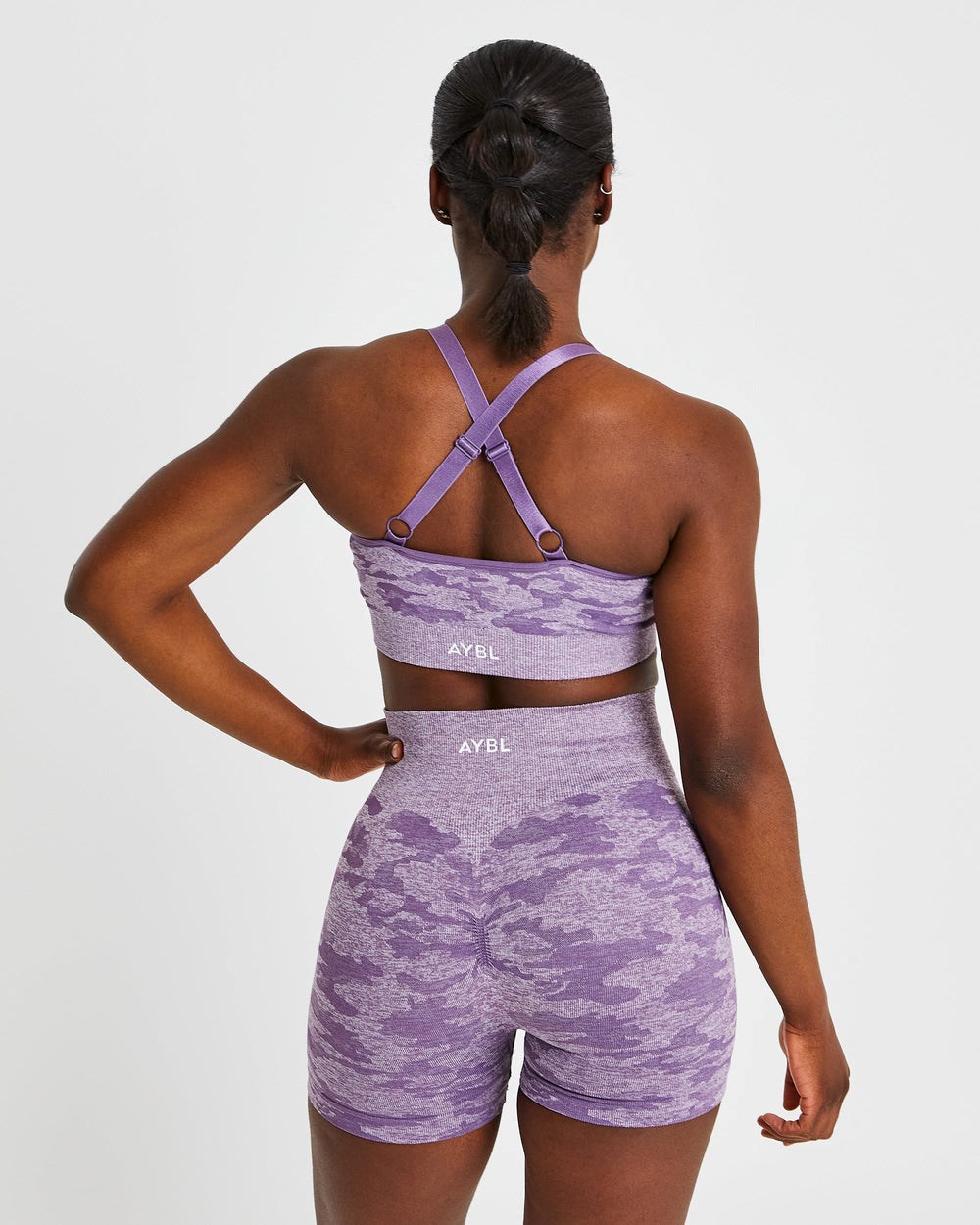 AYBL Evolve Camo Seamless Sports Bra Plum | 53798-GESF