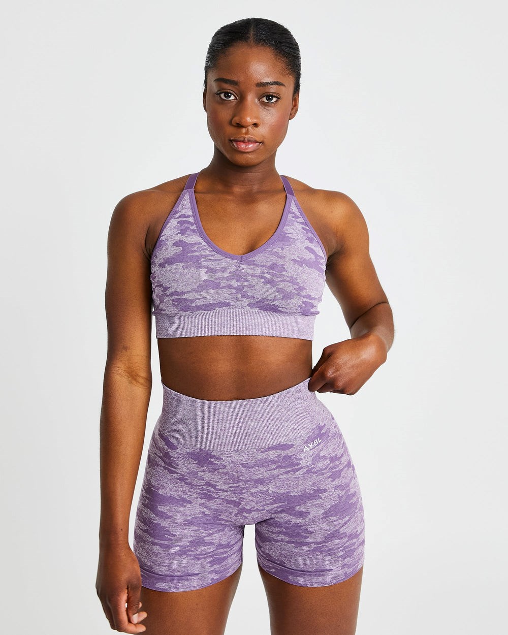 AYBL Evolve Camo Seamless Sports Bra Plum | 53798-GESF