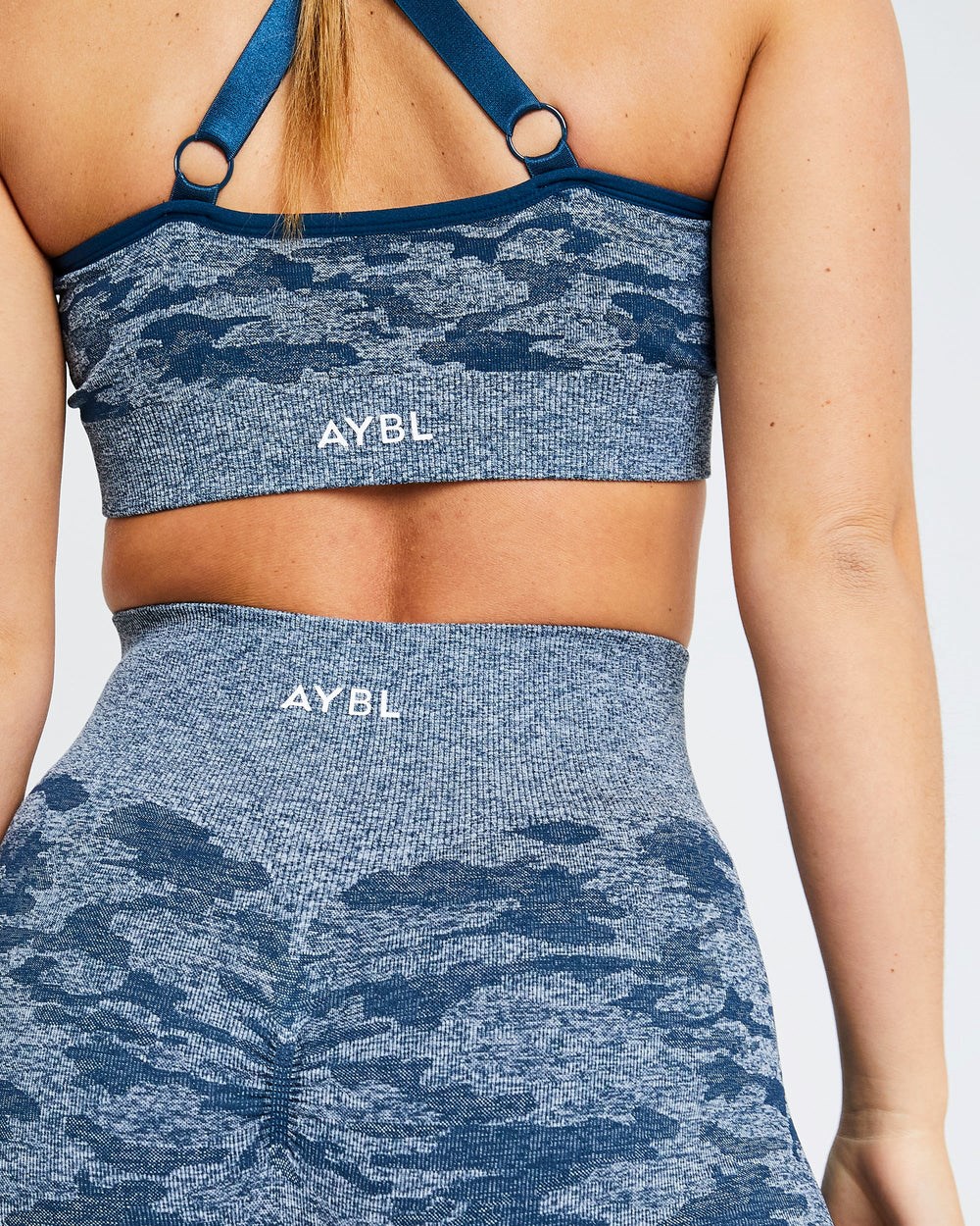 AYBL Evolve Camo Seamless Sports Bra Teal | 09426-MPJF