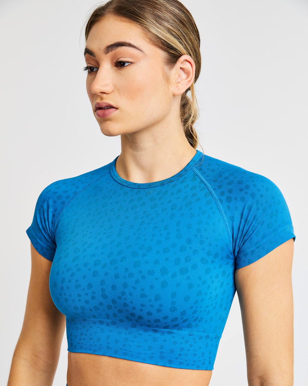 AYBL Evolve Speckle Seamless Crop Top Blau | 04189-CSLW