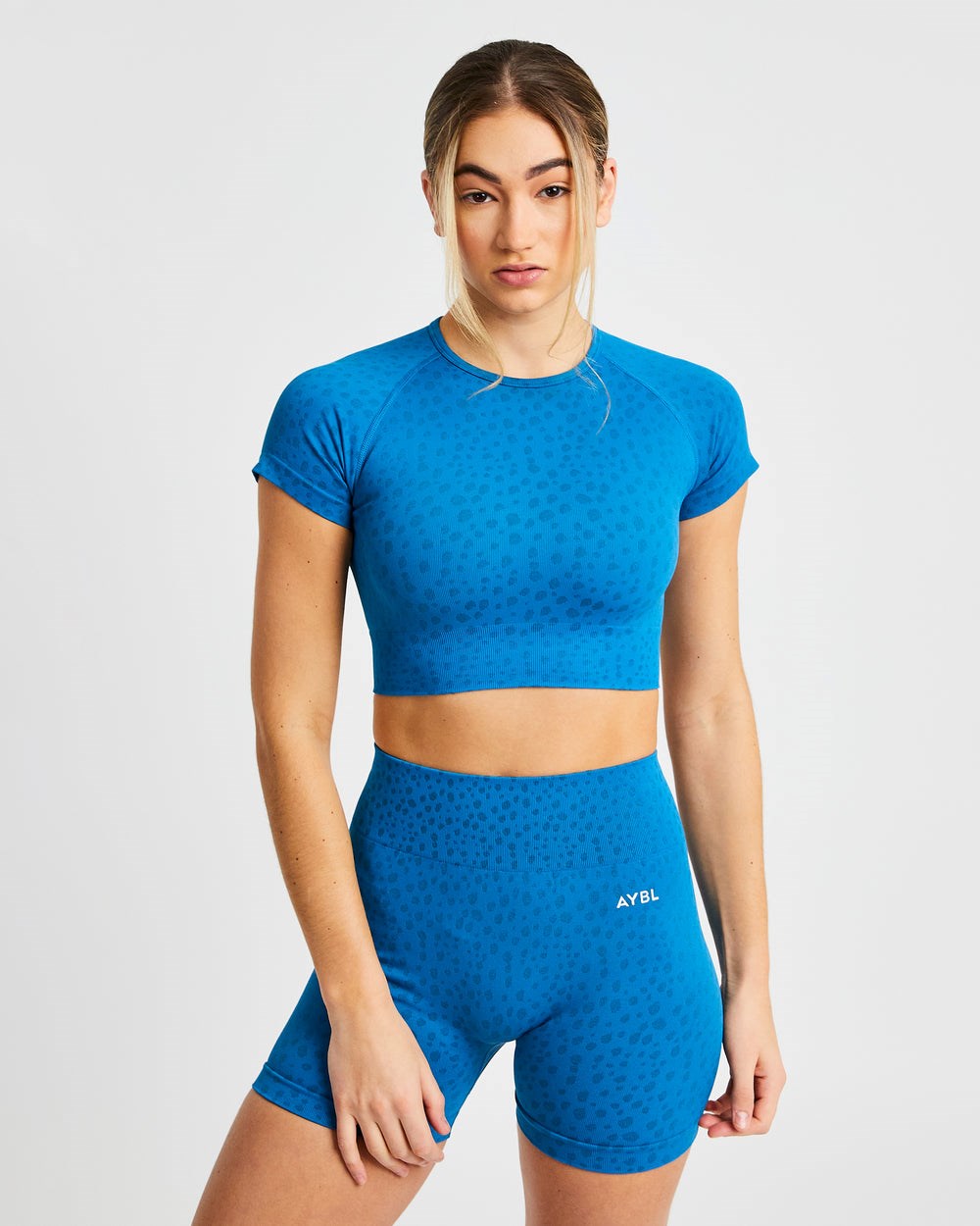 AYBL Evolve Speckle Seamless Crop Top Blau | 04189-CSLW