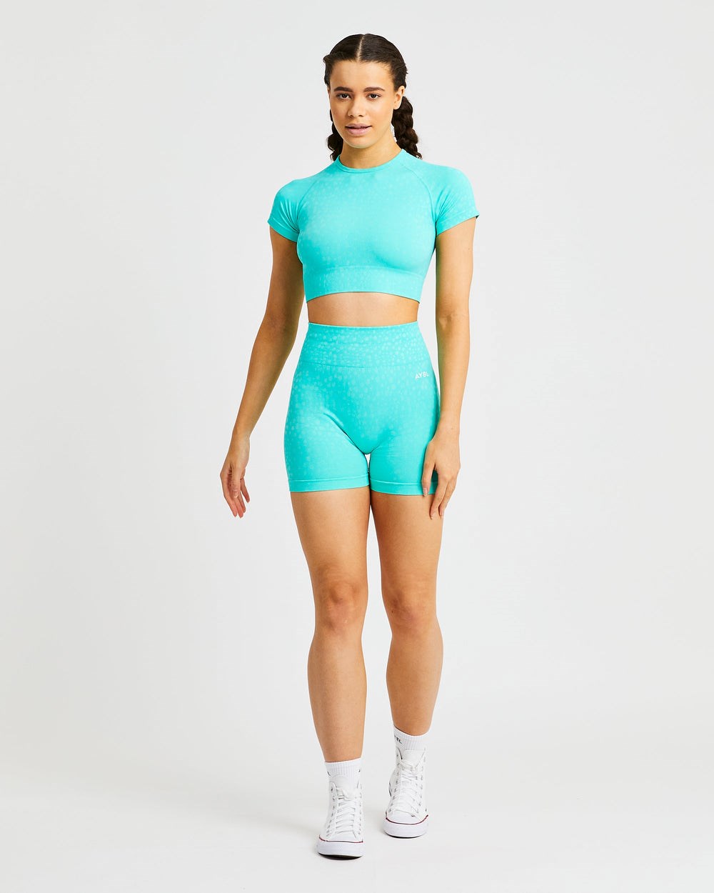 AYBL Evolve Speckle Seamless Crop Top Grün | 63451-WAOG