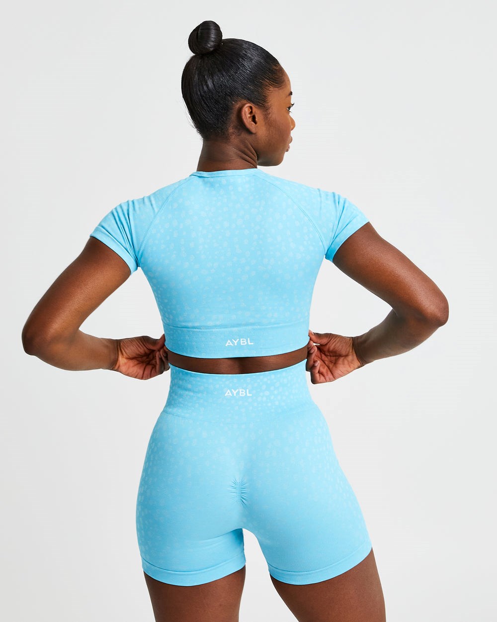 AYBL Evolve Speckle Seamless Crop Top Hellblau | 34196-DNEW