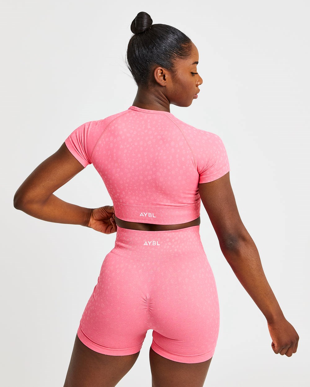 AYBL Evolve Speckle Seamless Crop Top Koralle Rosa | 27986-IUZC