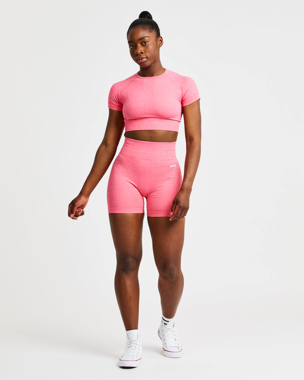 AYBL Evolve Speckle Seamless Crop Top Koralle Rosa | 27986-IUZC