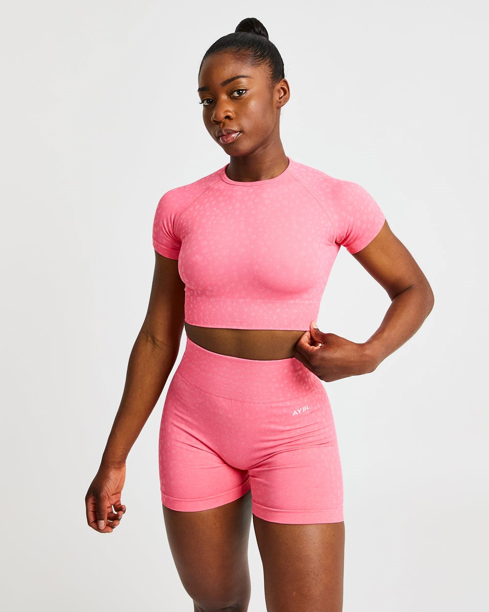 AYBL Evolve Speckle Seamless Crop Top Koralle Rosa | 27986-IUZC