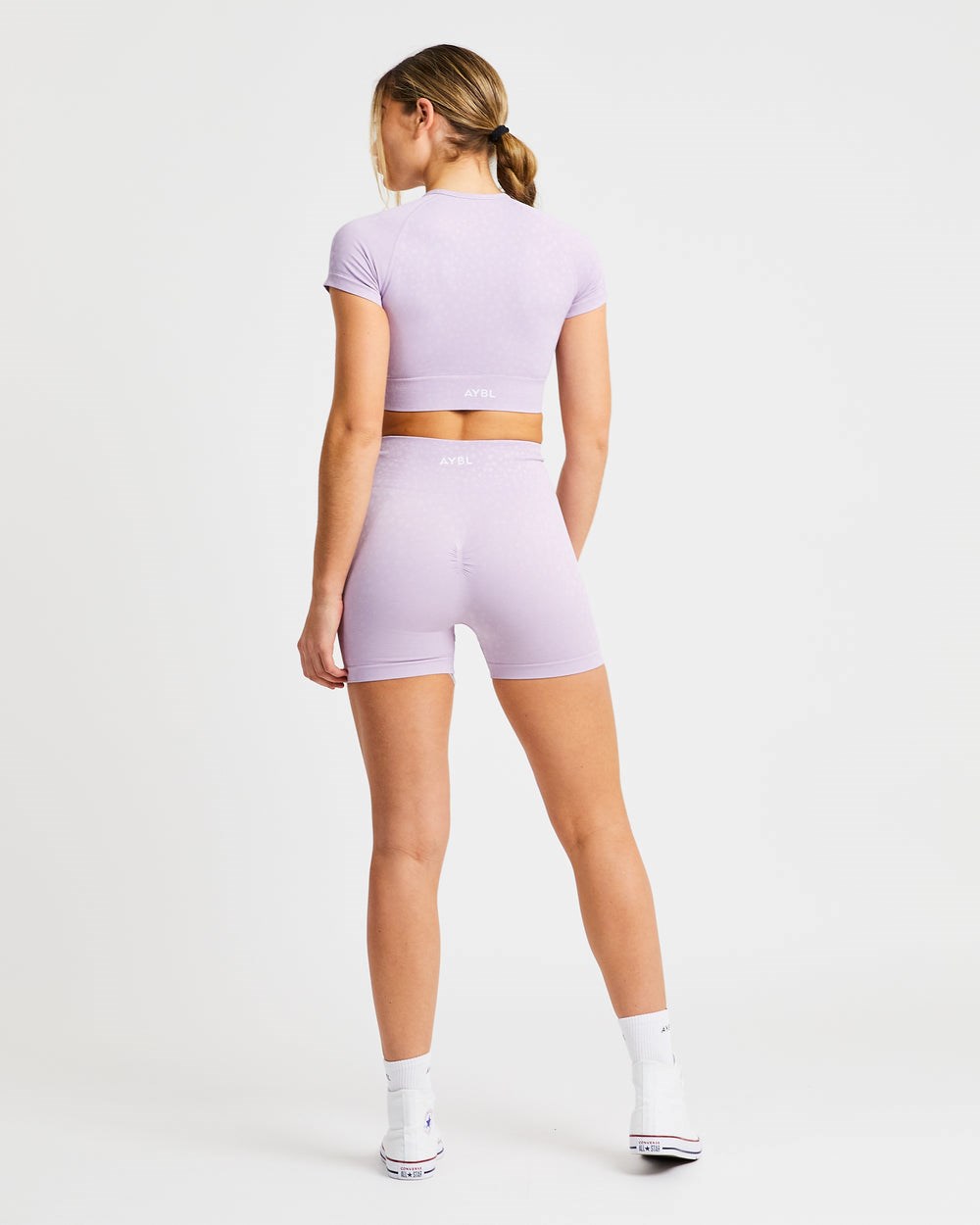 AYBL Evolve Speckle Seamless Crop Top Lilac | 56372-CZFX