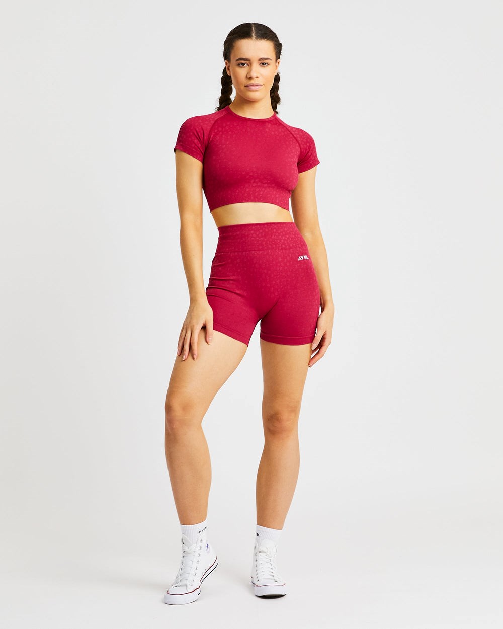 AYBL Evolve Speckle Seamless Crop Top Raspberry | 23817-BJGQ