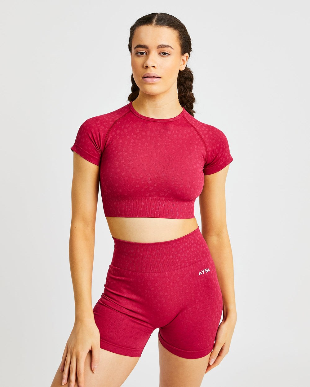 AYBL Evolve Speckle Seamless Crop Top Raspberry | 23817-BJGQ