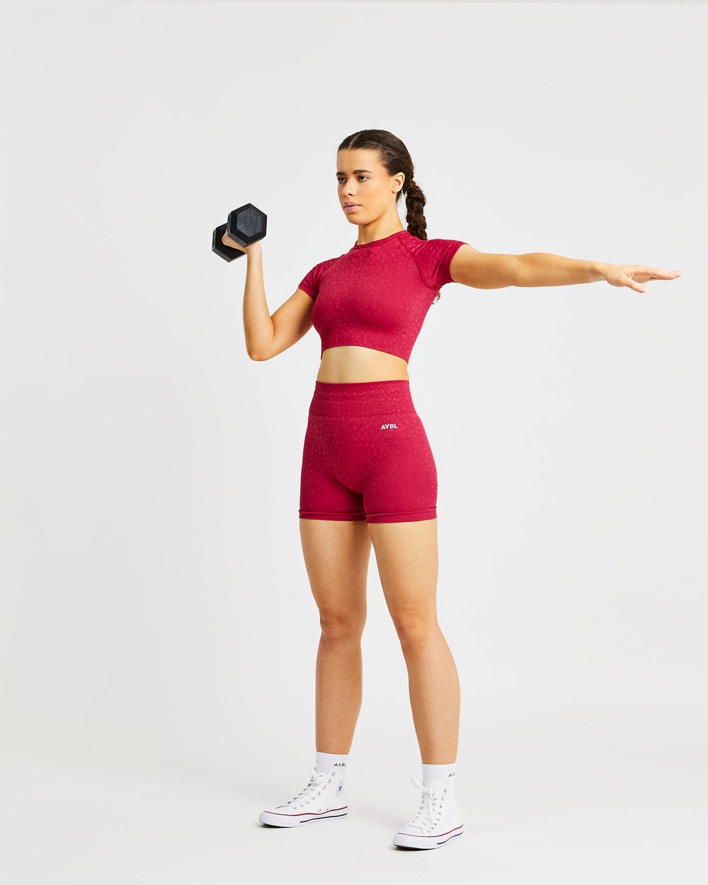 AYBL Evolve Speckle Seamless Crop Top Raspberry | 87395-ZVPT