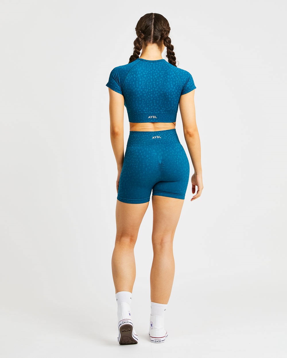 AYBL Evolve Speckle Seamless Crop Top Teal | 47082-MRLQ