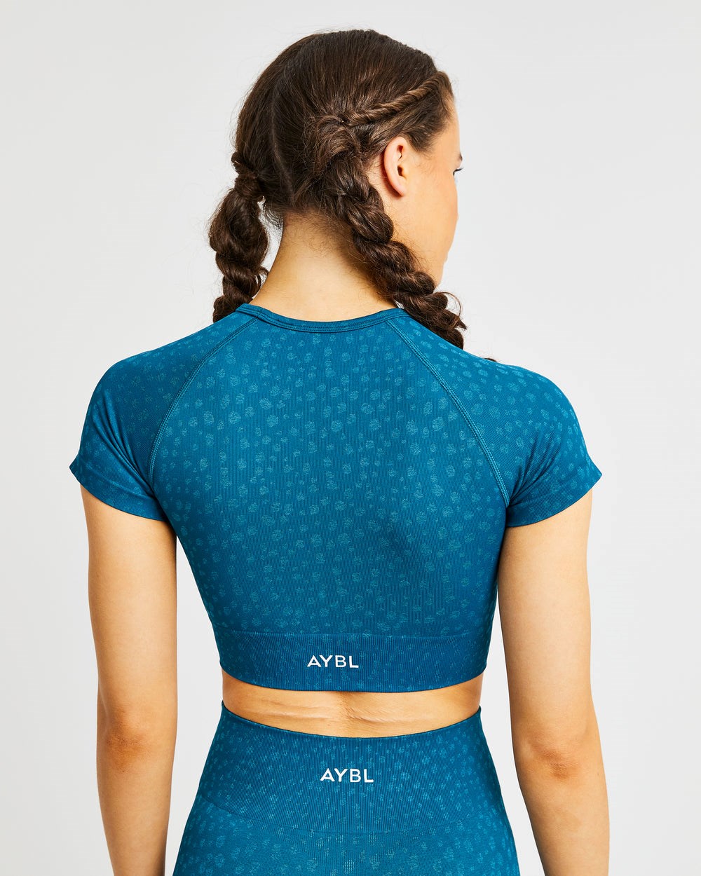 AYBL Evolve Speckle Seamless Crop Top Teal | 47082-MRLQ