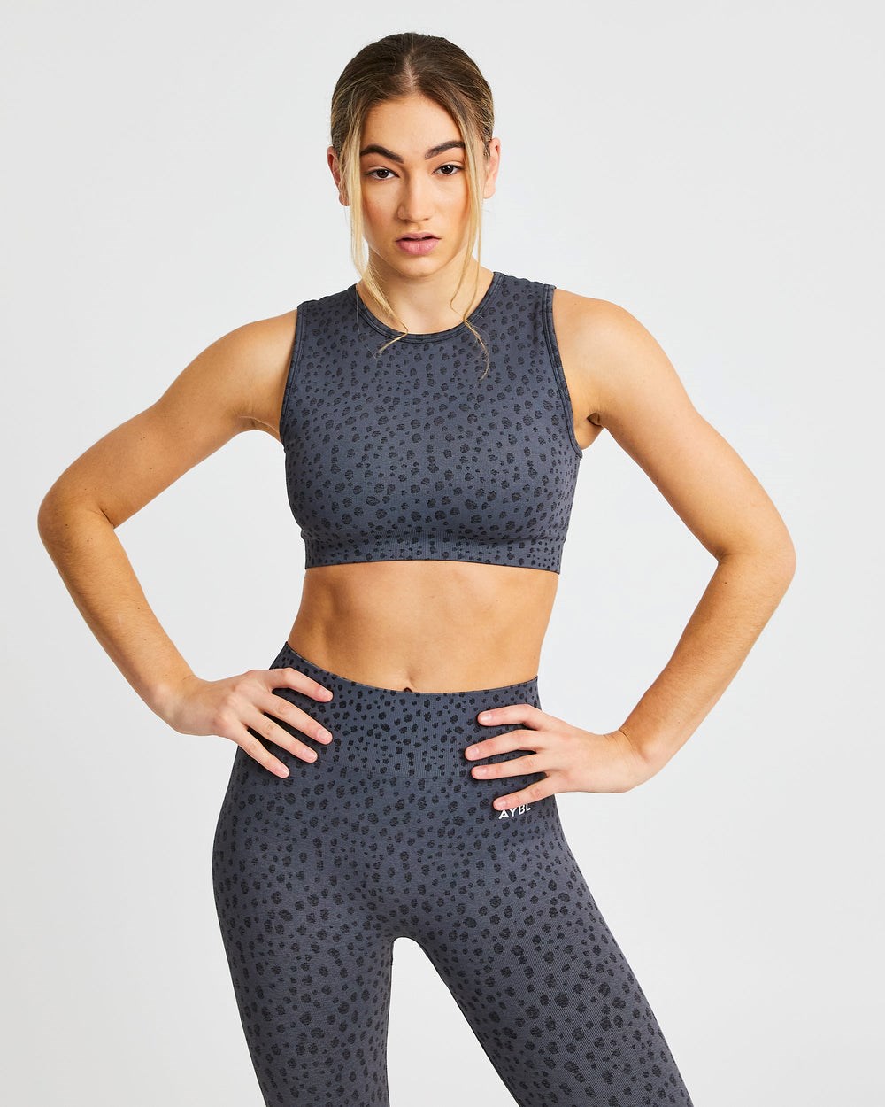 AYBL Evolve Speckle Seamless Crop Vest Charcoal | 18790-MZGW