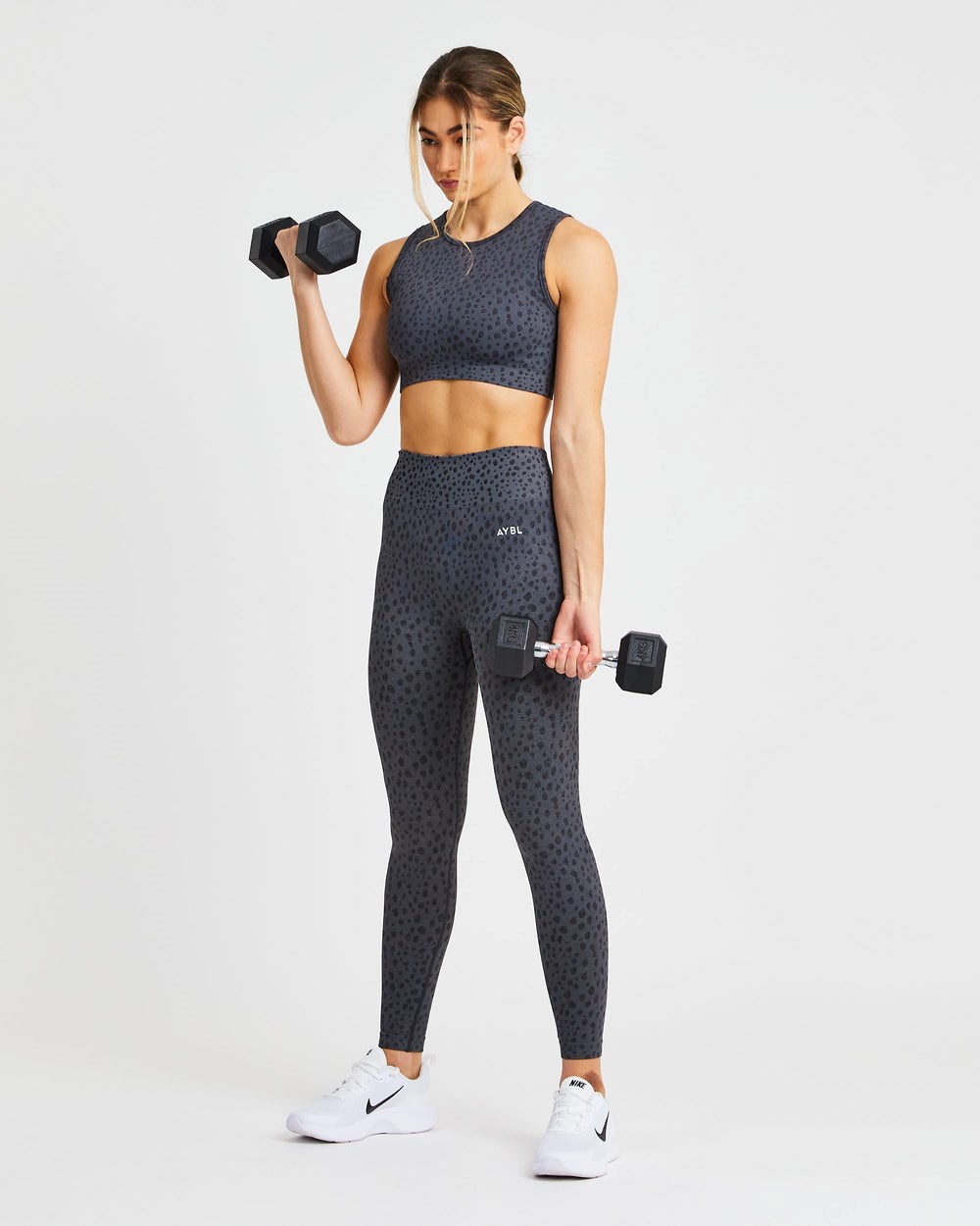 AYBL Evolve Speckle Seamless Crop Vest Charcoal | 76045-UIGQ