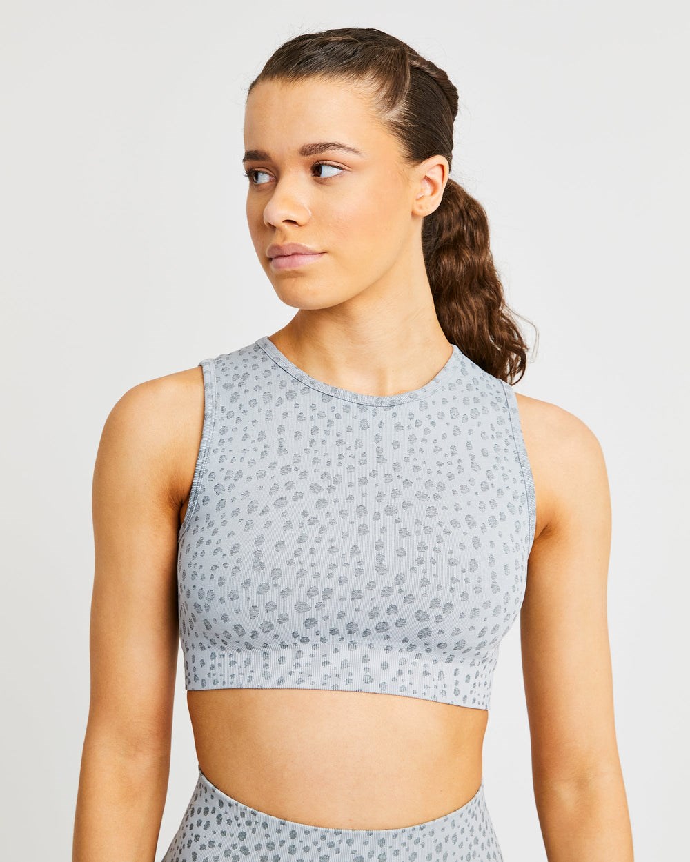 AYBL Evolve Speckle Seamless Crop Vest Hellgrau | 24617-QIXC