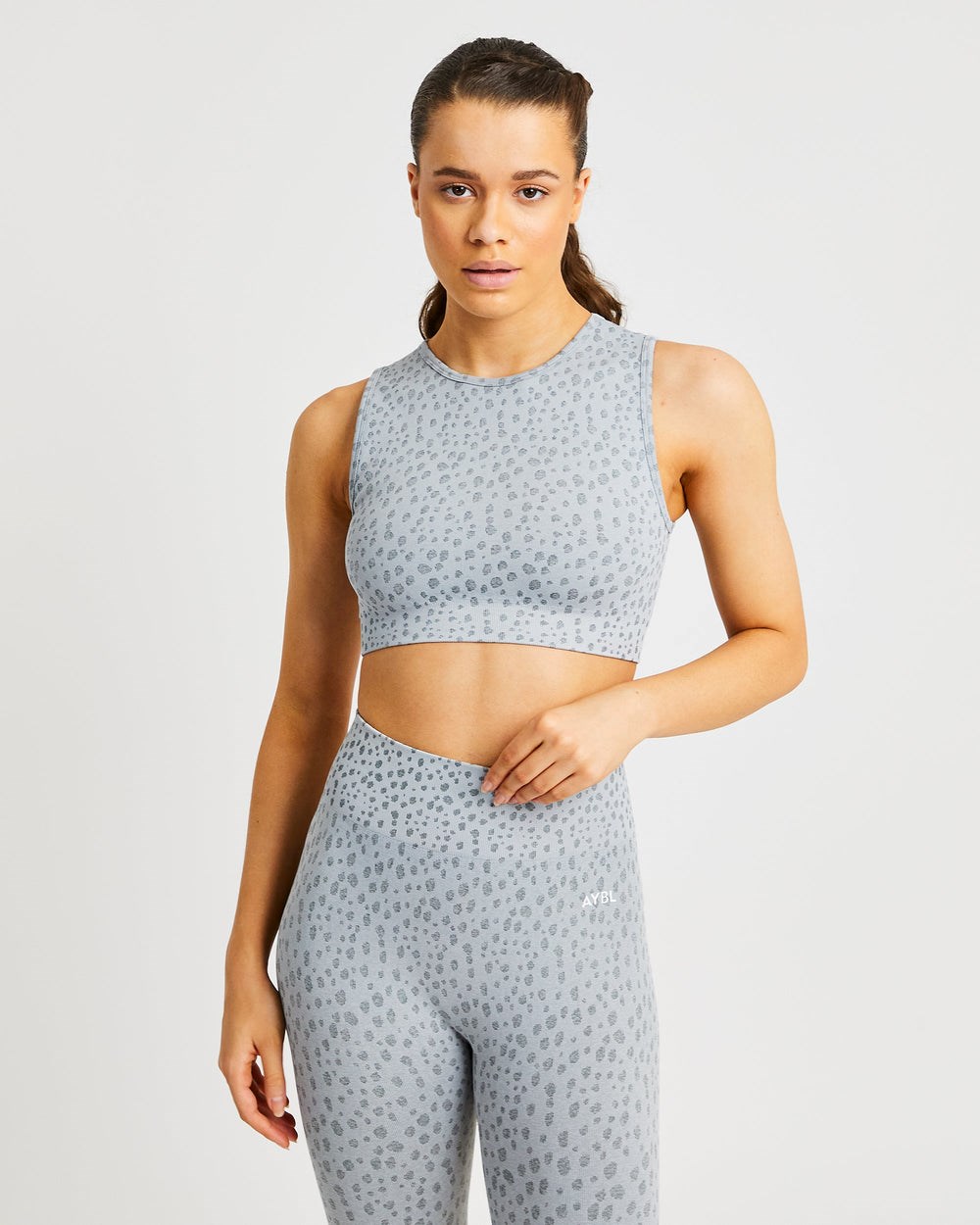 AYBL Evolve Speckle Seamless Crop Vest Hellgrau | 24617-QIXC