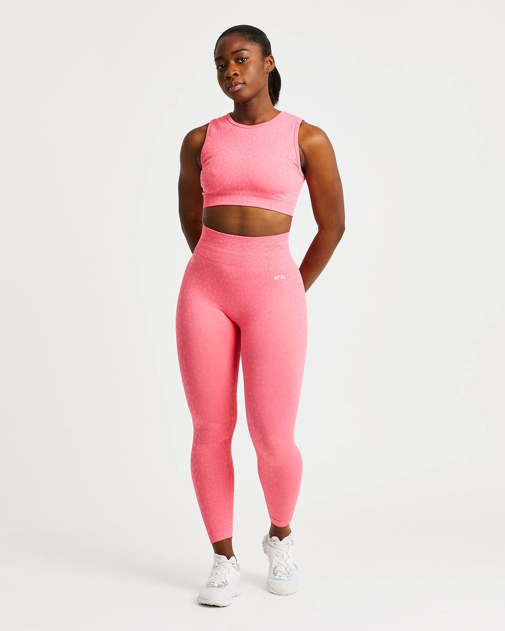 AYBL Evolve Speckle Seamless Crop Vest Koralle Rosa | 06975-TBNA