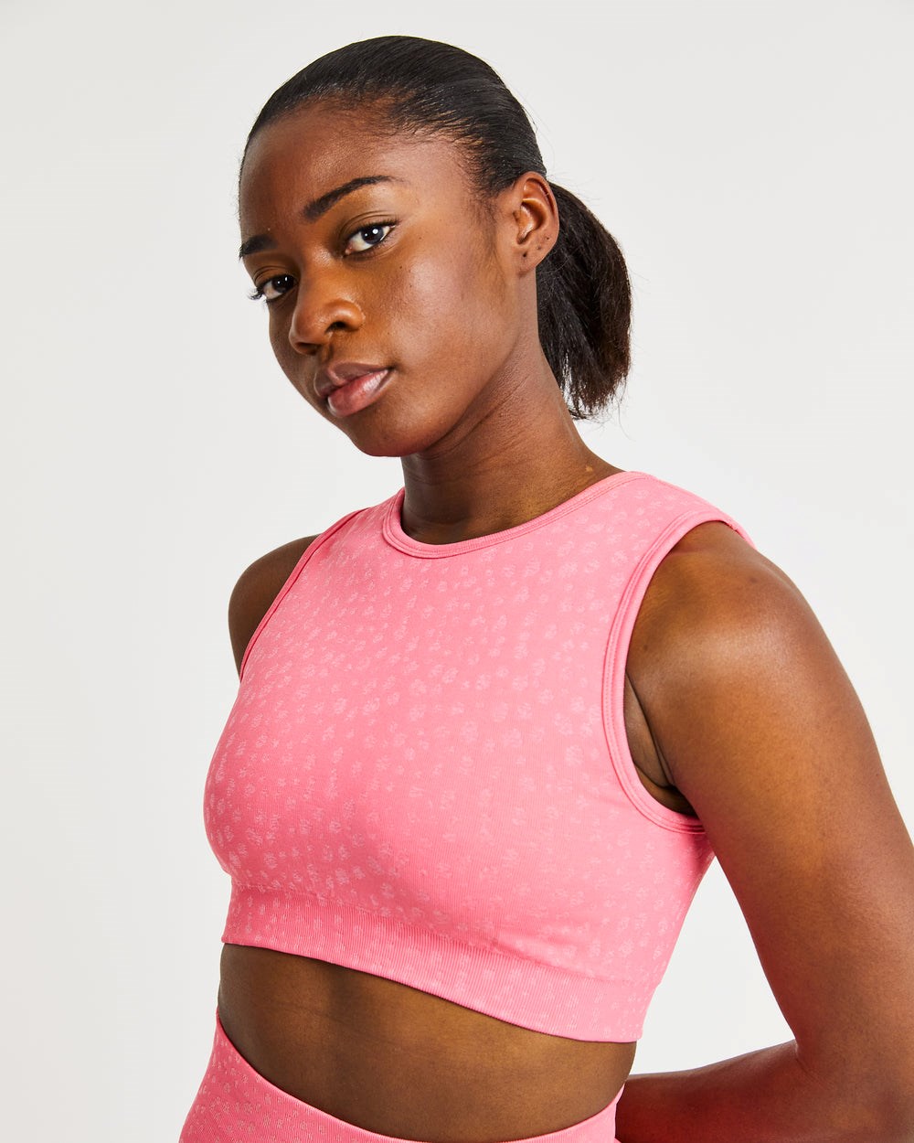 AYBL Evolve Speckle Seamless Crop Vest Koralle Rosa | 06975-TBNA