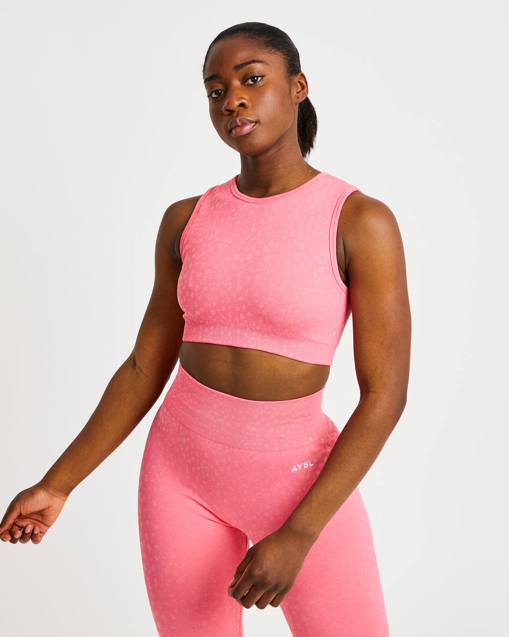 AYBL Evolve Speckle Seamless Crop Vest Koralle Rosa | 06975-TBNA