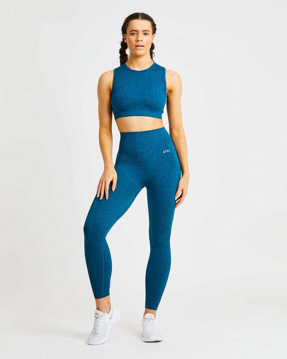 AYBL Evolve Speckle Seamless Crop Vest Teal | 84052-OQJB