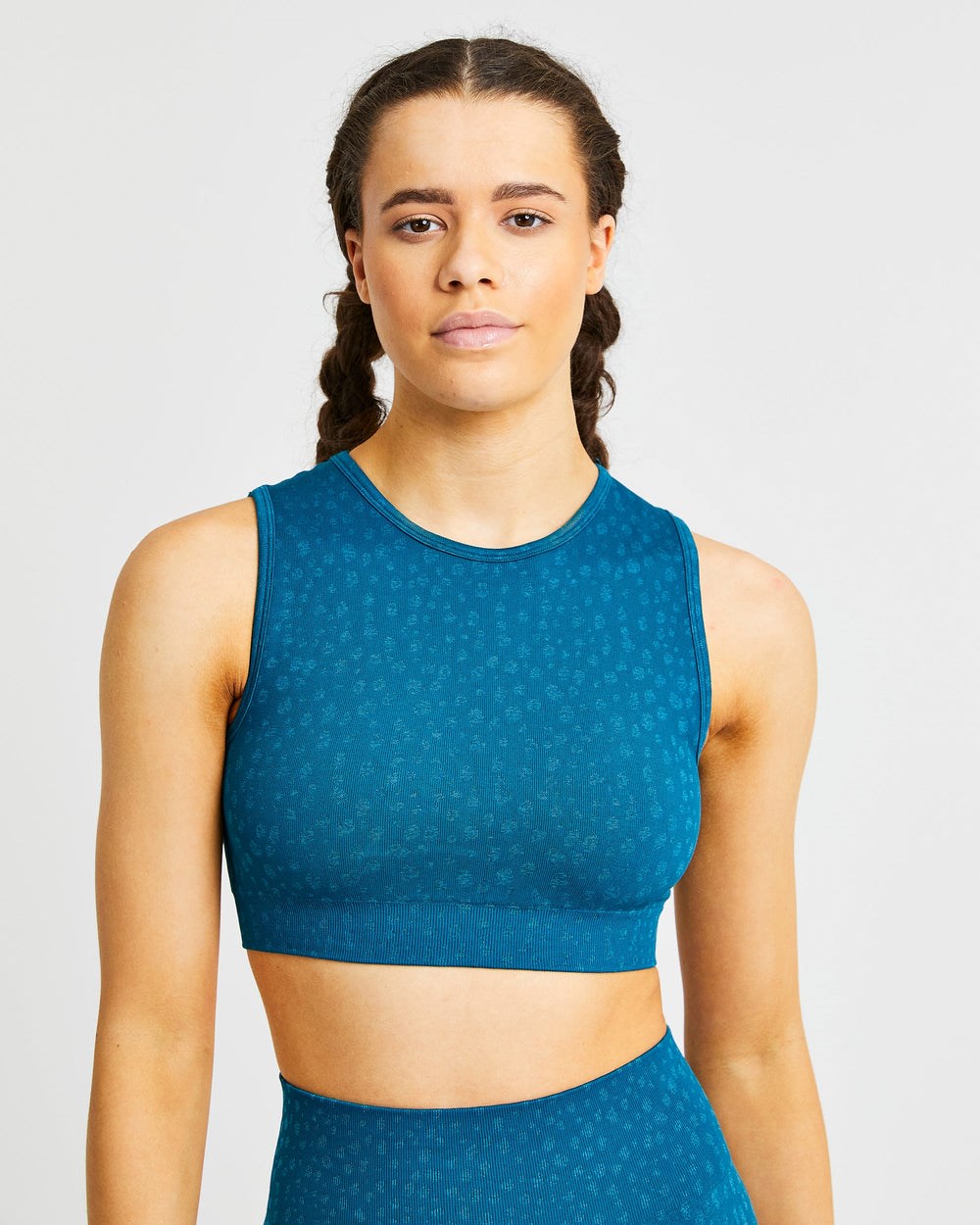 AYBL Evolve Speckle Seamless Crop Vest Teal | 84052-OQJB