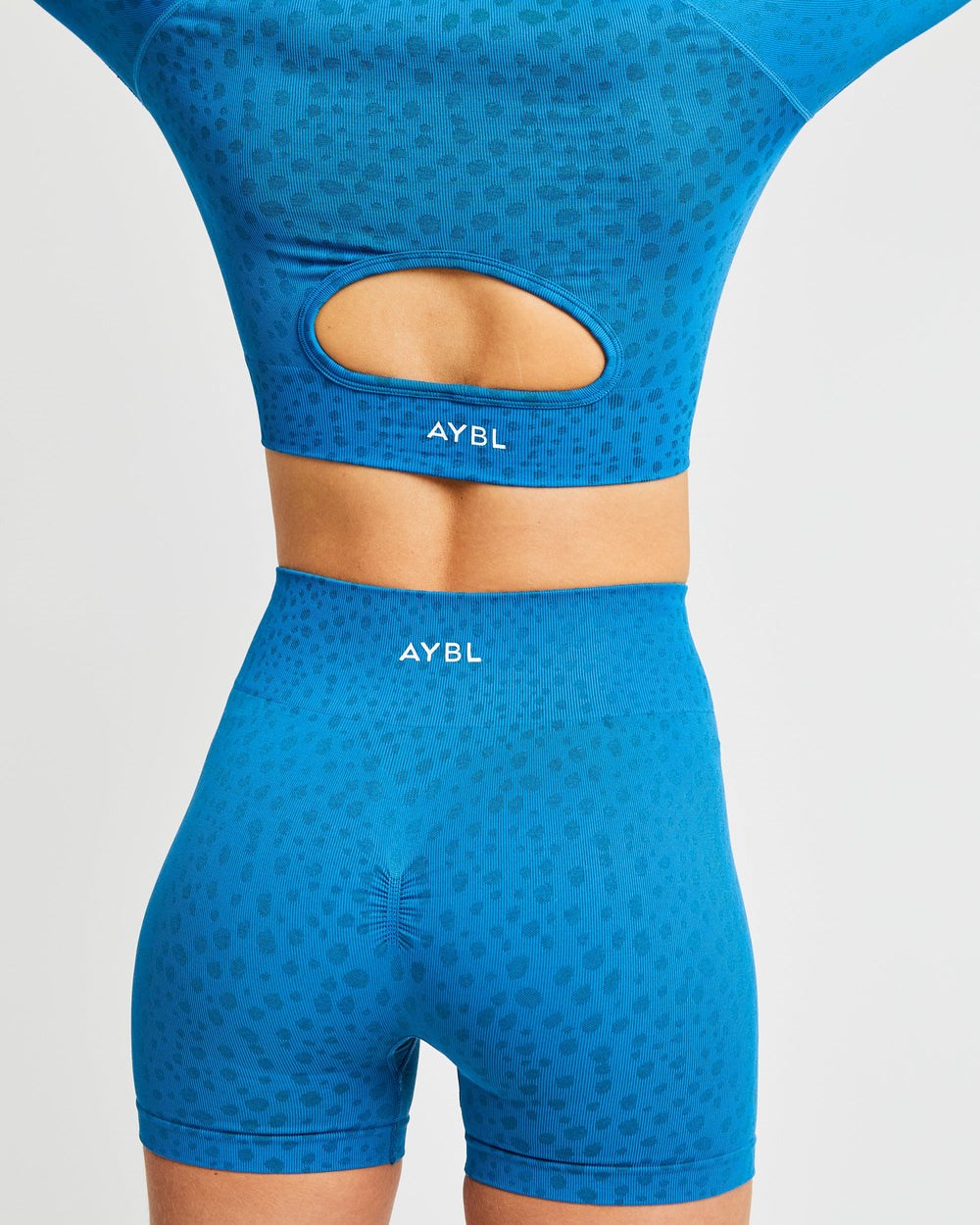 AYBL Evolve Speckle Seamless Long Sleeve Crop Top Blau | 35102-TCMS