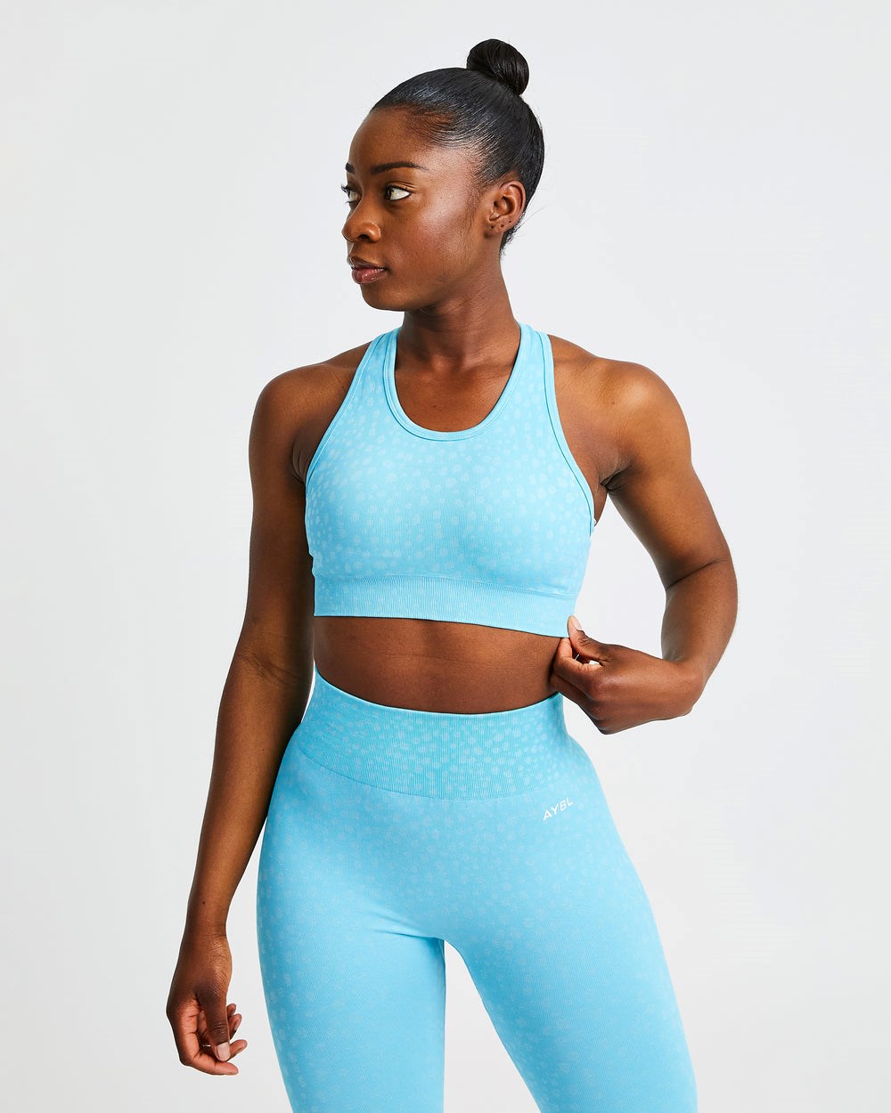 AYBL Evolve Speckle Seamless Sports Bra Hellblau | 15469-FUHP