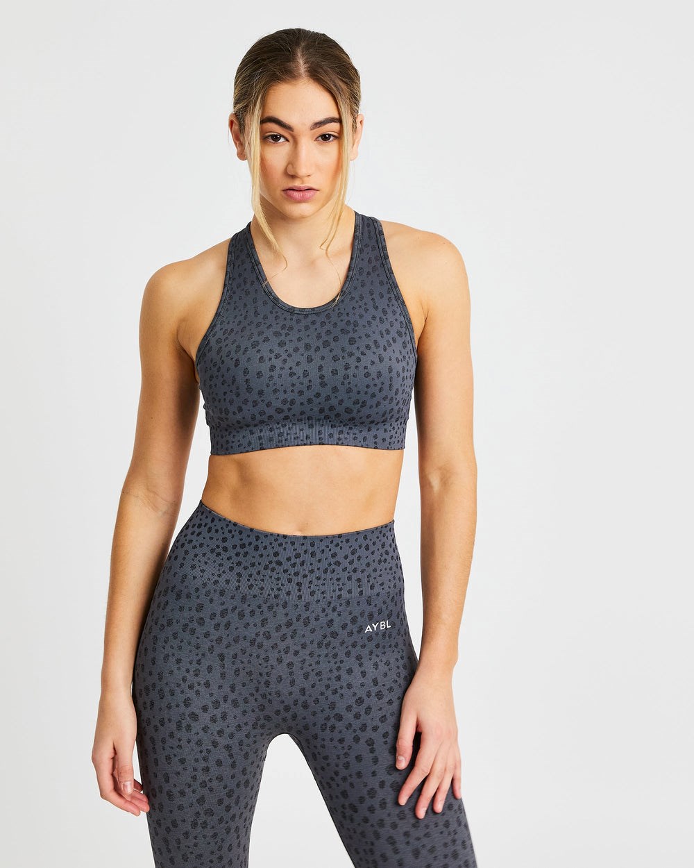 AYBL Evolve Speckle Seamless Sports Bra Charcoal | 35201-SIUA