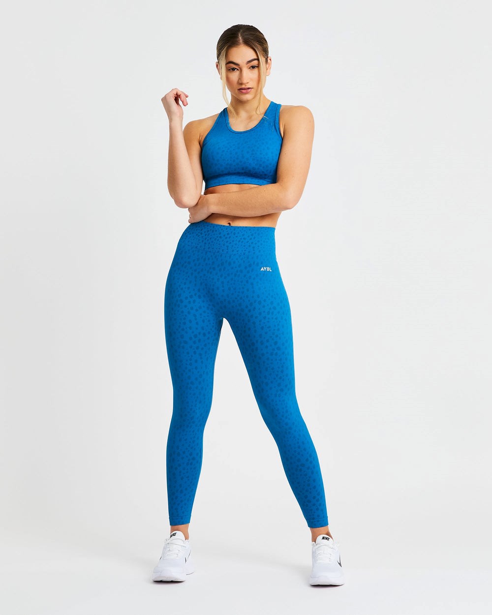 AYBL Evolve Speckle Seamless Sports Bra Blau | 78241-NBWH