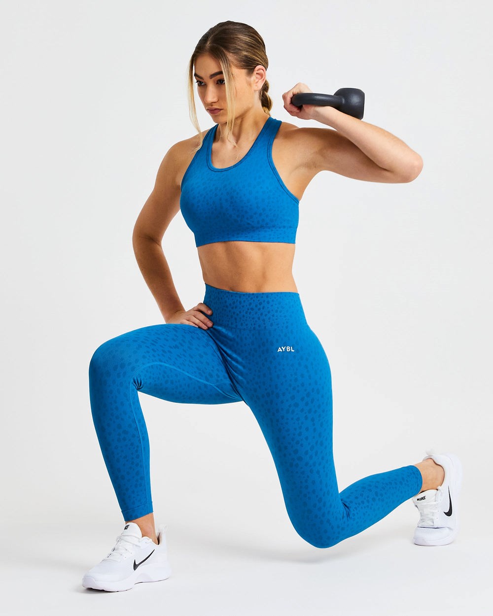 AYBL Evolve Speckle Seamless Sports Bra Blau | 78241-NBWH