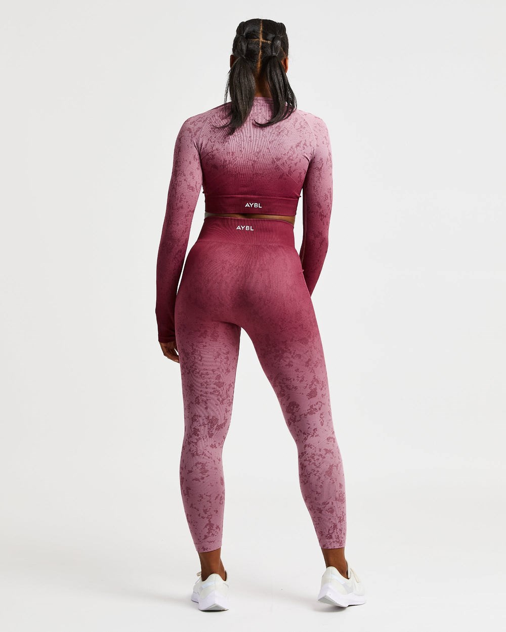 AYBL Flare Seamless Long Sleeve Crop Top Plum | 80463-YWRV