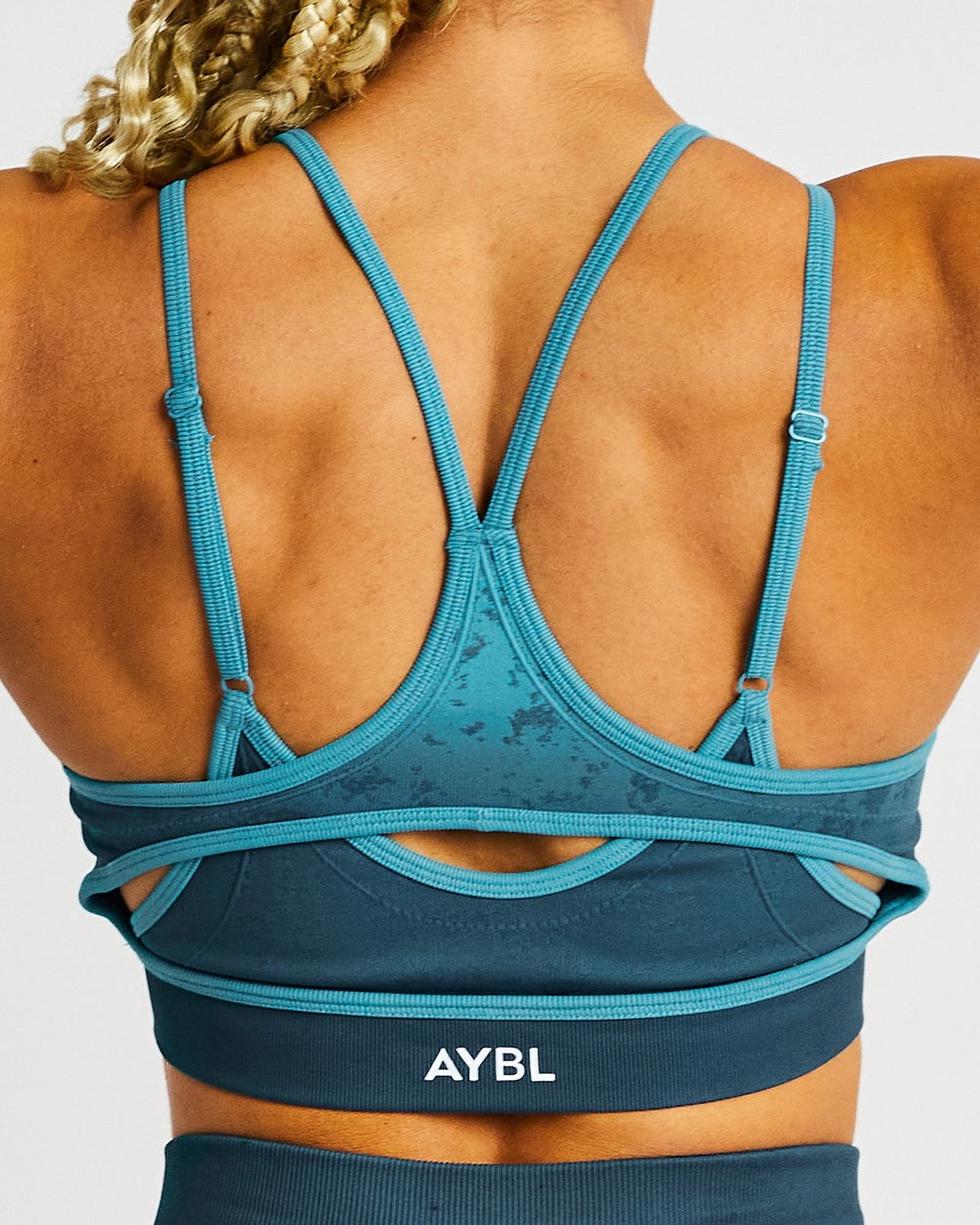 AYBL Flare Seamless Sports Bra Teal | 72038-TUVG