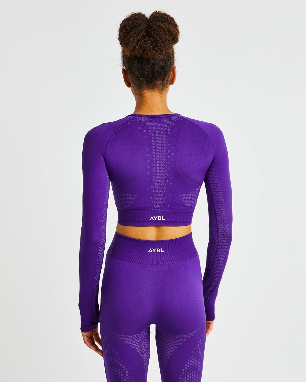 AYBL Ignite Seamless Long Sleeve Crop Top Lila | 12874-YNCK