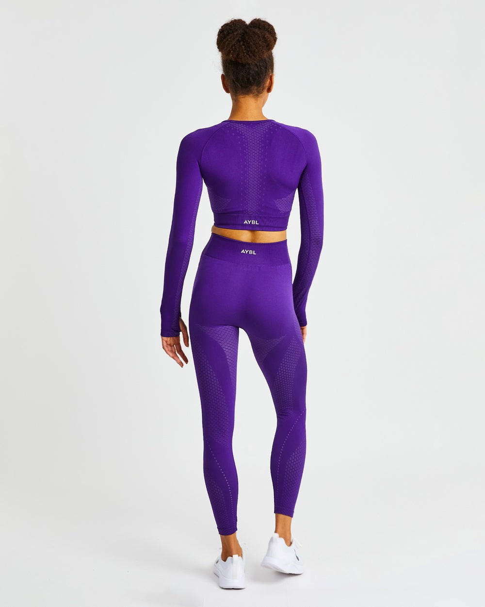 AYBL Ignite Seamless Long Sleeve Crop Top Lila | 12874-YNCK