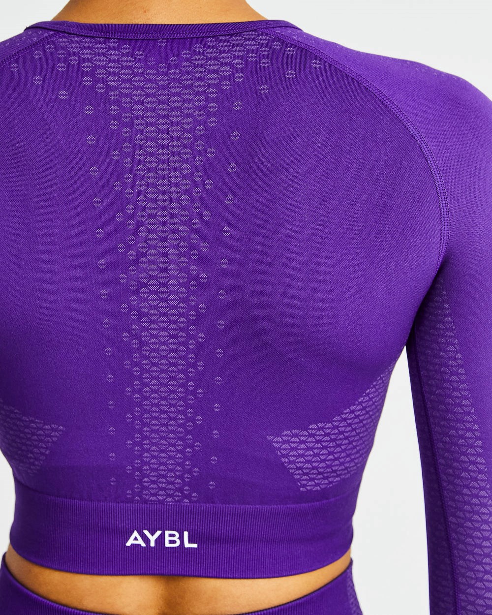 AYBL Ignite Seamless Long Sleeve Crop Top Lila | 12874-YNCK