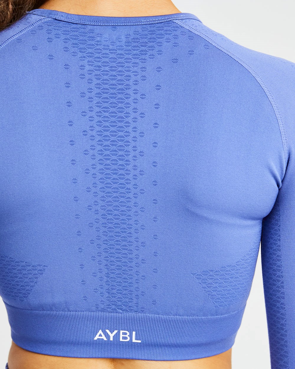 AYBL Ignite Seamless Long Sleeve Crop Top Blau | 43570-BCXD