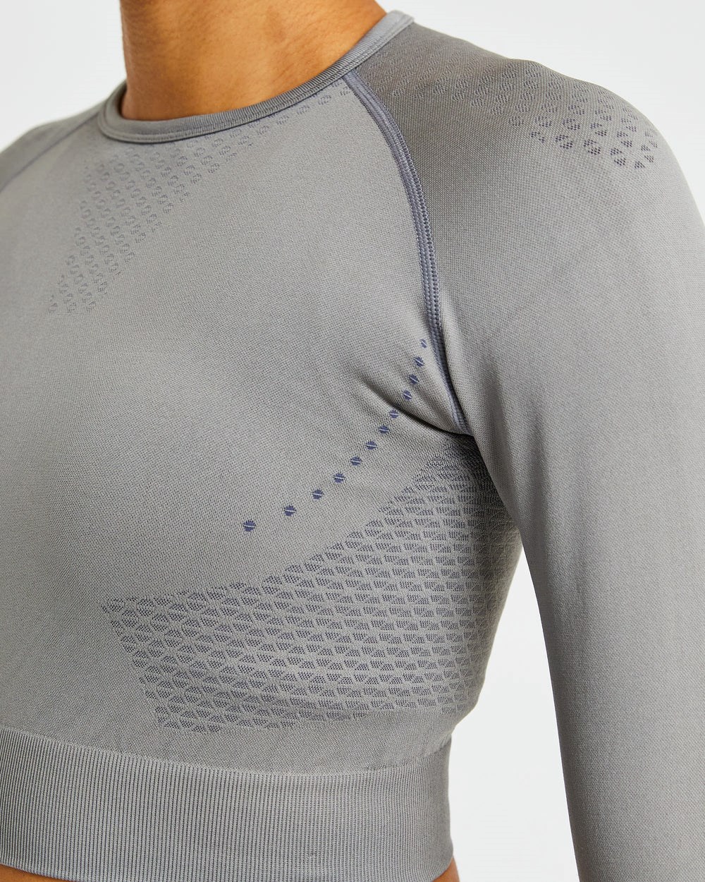 AYBL Ignite Seamless Long Sleeve Crop Top Grau | 84312-LHFO