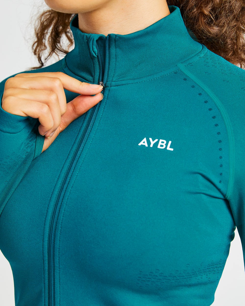 AYBL Ignite Seamless Zip Jacket Hyper Teal | 25309-HUZM