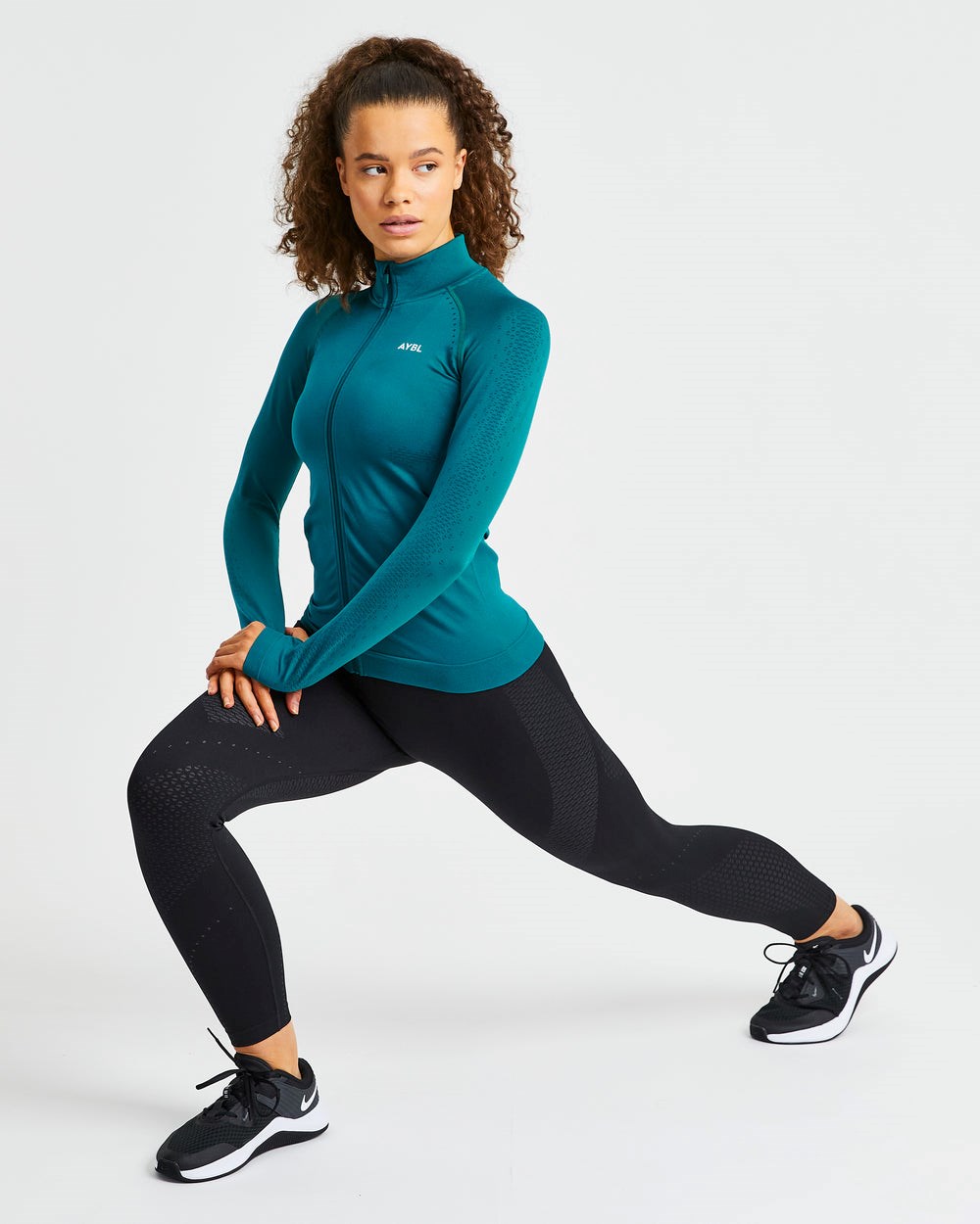 AYBL Ignite Seamless Zip Jacket Hyper Teal | 25309-HUZM