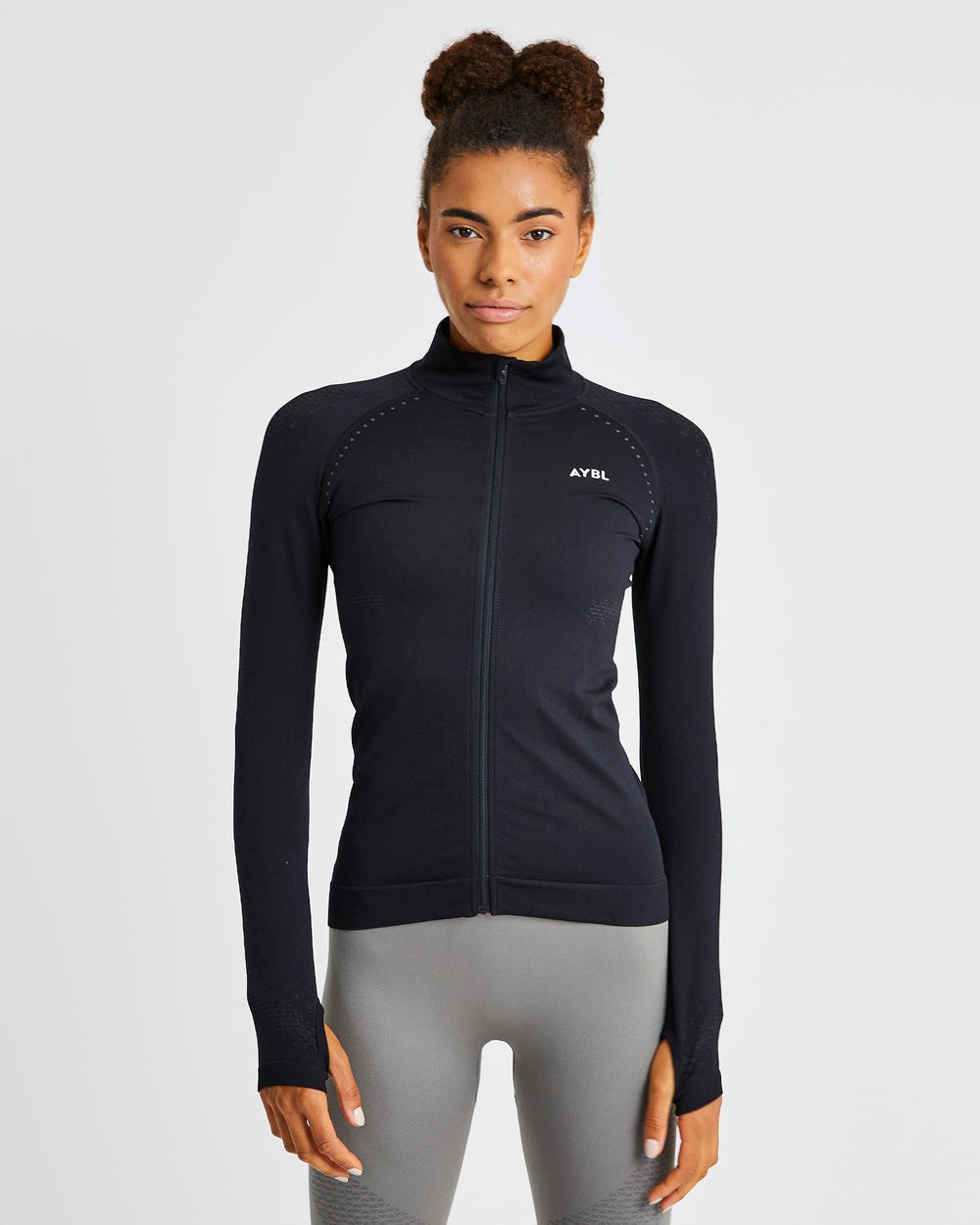 AYBL Ignite Seamless Zip Jacket Schwarz | 86745-XFOZ